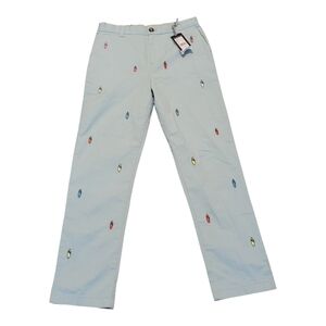 Vineyard Vines Boys Aqua Embroidered Breaker Adjustable Pants Size 18 NWOT